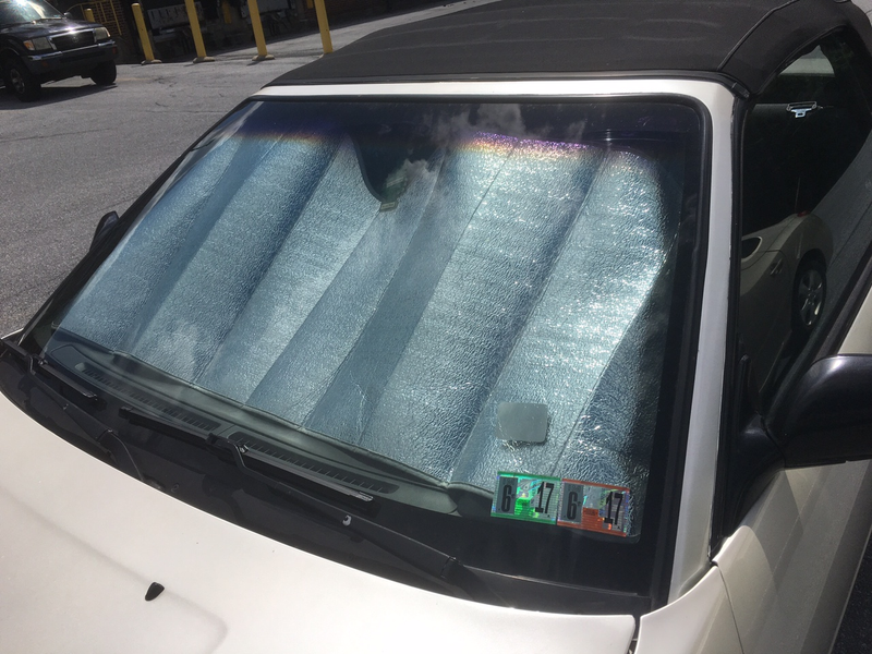 The convertible top, all folded up.